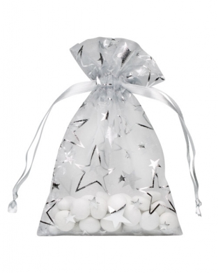 Organzazakjes Small Stars, 10x15cm(BxH) 2-kleuren